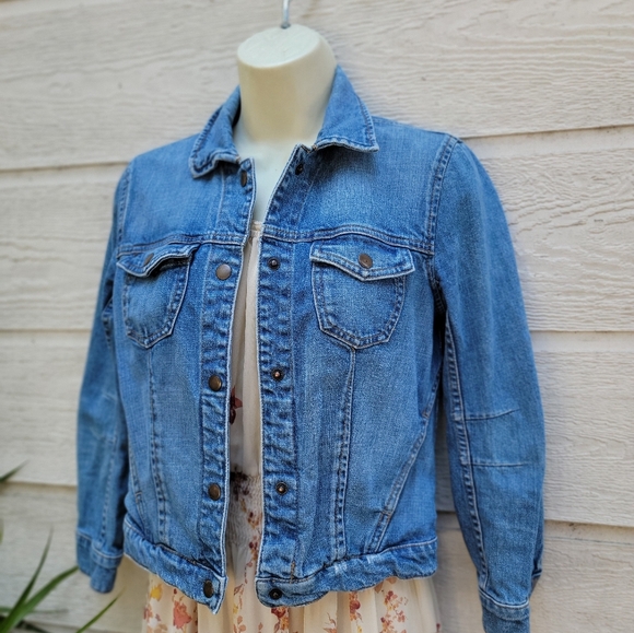 Free People jean jacket size S Color blue - Picture 6 of 11